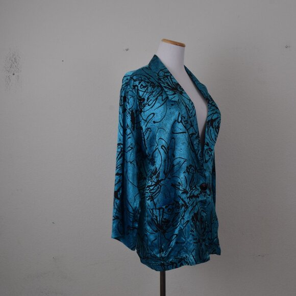 Vintage 90s Abstract Acetate‎ Blazer | size M - Picture 2 of 10